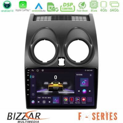 Bizzar F Series 8Core Android14 4+64GB Nissan Qashqai J10 Navigation Multimedia Tablet 9" Με Carplay & Android Auto