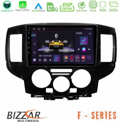 Bizzar F Series 8Core Android14 4+64GB Nissan NV200 Navigation Multimedia Tablet 9" Με Carplay & Android Auto (Μαύρο)