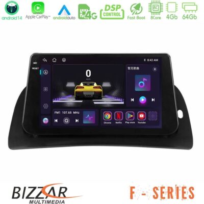 Bizzar F Series 8Core Android14 4+64GB Renault Kangoo 2015-2018 Navigation Multimedia Tablet 9" Με Carplay & Android Auto
