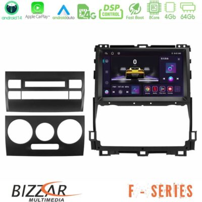 Bizzar F Series 8Core Android14 4+64GB Toyota Land Cruiser J120 2002-2009 Navigation Multimedia Tablet 9" Με Carplay & Android Auto