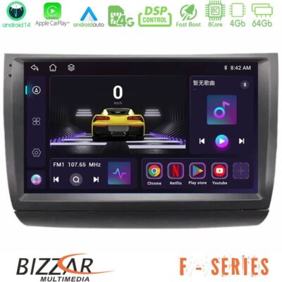 Bizzar F Series 8Core Android14 4+64GB Toyota Prius 2004-2009 Navigation Multimedia Tablet 9" Με Carplay & Android Auto