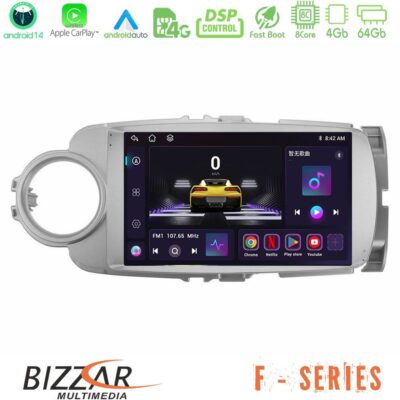 Bizzar F Series 8Core Android14 4+64GB Toyota Yaris Navigation Multimedia Tablet 9" Με Carplay & Android Auto