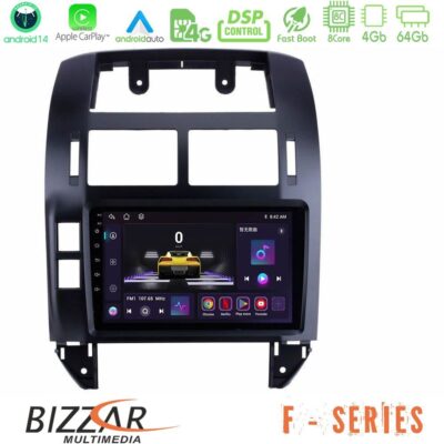 Bizzar F Series 8Core Android14 4+64GB VW Polo 2002-2009 Navigation Multimedia Tablet 9" Με Carplay & Android Auto