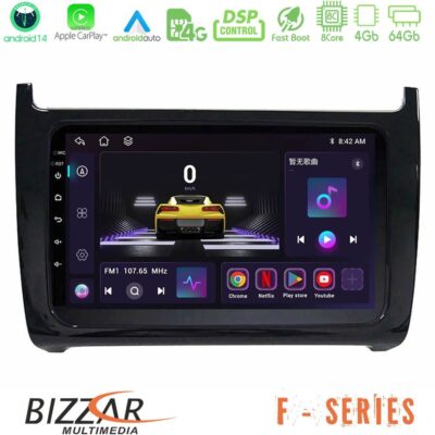 Bizzar F Series 8Core Android14 4+64GB Vw Polo Navigation Multimedia Tablet 9" Με Carplay & Android Auto
