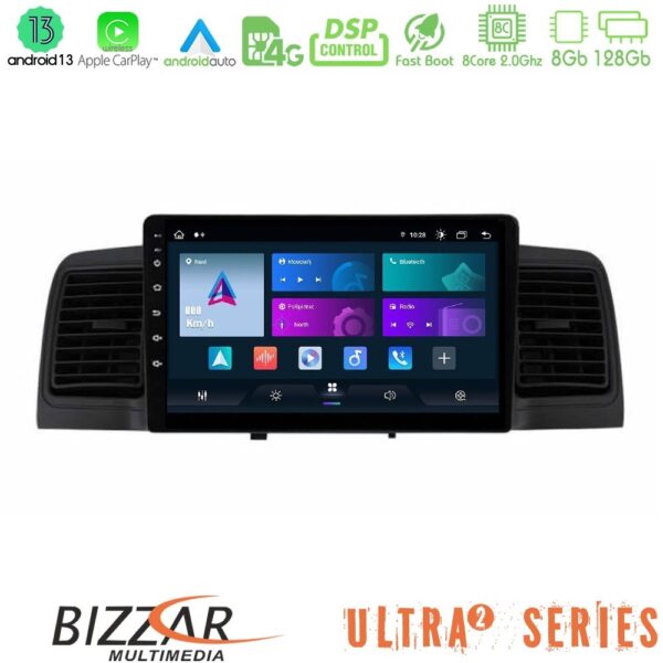 Bizzar Ultra Series Toyota Corolla 2002-2006 8Core Android13 8+128GB Navigation Multimedia Tablet 9" - Image 2