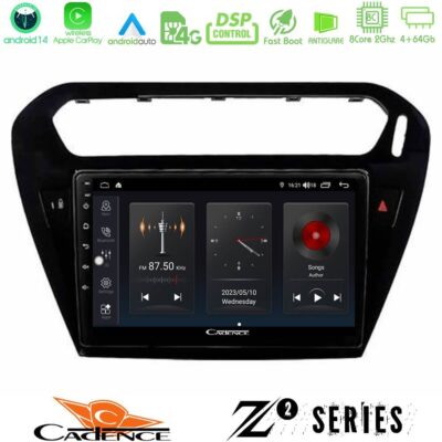 Cadence Z2 Series 8Core Android14 4+64GB Citroen C-Elysee / Peugeot 301 Navigation Multimedia Tablet 9" Με Carplay & Android Auto (Μαύρο))