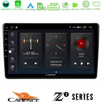 Cadence Z2 Series 8Core Android14 4+64GB Peugeot Partner / Citroën Berlingo 2008-2018 Navigation Multimedia Tablet 9" Με Carplay & Android Auto