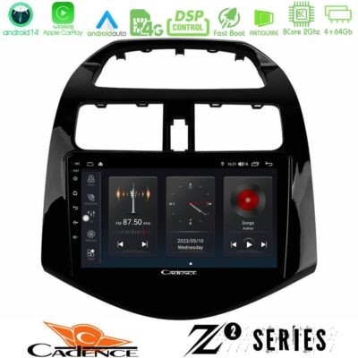 Cadence Z2 Series 8Core Android14 4+64GB Chevrolet Spark 2009-2015 Navigation Multimedia Tablet 9" Με Carplay & Android Auto