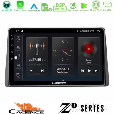 Cadence Z2 Series 8Core Android14 4+64GB Renault Arkana 2019-> Navigation Multimedia Tablet 10" Με Carplay & Android Auto Με Carplay & Android Auto