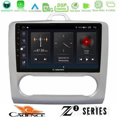 Cadence Z2 Series 8Core Android14 4+64GB Ford Focus Auto AC Navigation Multimedia Tablet 9" Με Carplay & Android Auto