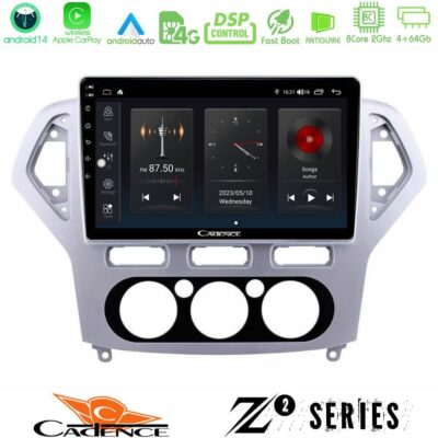 Cadence Z2 Series 8Core Android14 4+64GB Ford Mondeo 2007-2010 Manual A/C Navigation Multimedia Tablet 10" Με Carplay & Android Auto