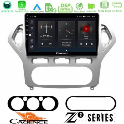 Cadence Z2 Series 8Core Android14 4+64GB Ford Mondeo 2007-2010 AUTO A/C Navigation Multimedia Tablet 9" Με Carplay & Android Auto