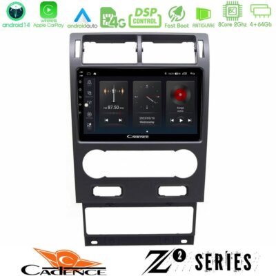 Cadence Z2 Series 8Core Android14 4+64GB Ford Mondeo 2004-2007 Navigation Multimedia Tablet 9" Με Carplay & Android Auto