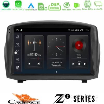 Cadence Z2 Series 8Core Android14 4+64GB Ford Fiesta 2008-2012 Navigation Multimedia Tablet 9" (Oem Style) Με Carplay & Android Auto