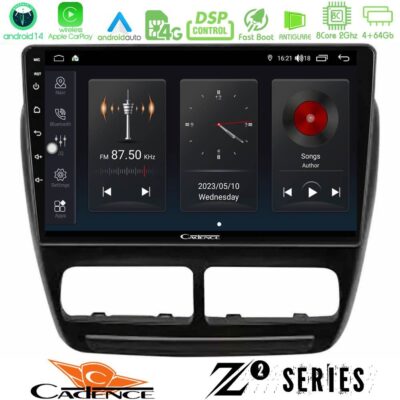 Cadence Z2 Series 8Core Android14 4+64GB Fiat Doblo / Opel Combo 2010-2014 Navigation Multimedia Tablet 9" Με Carplay & Android Auto