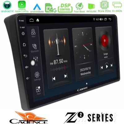 Cadence Z2 Series 8Core Android14 4+64GB Fiat Ducato/Citroen Jumper/Peugeot Boxer Navigation Multimedia Tablet 9" Με Carplay & Android Auto