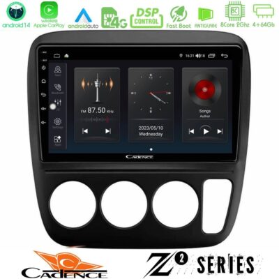 Cadence Z2 Series 8Core Android14 4+64GB Honda CRV 1997-2001 Navigation Multimedia Tablet 9" Με Carplay & Android Auto