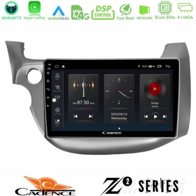 Cadence Z2 Series 8Core Android14 4+64GB Honda Jazz 2009-2013 Navigation Multimedia Tablet 10" Με Carplay & Android Auto