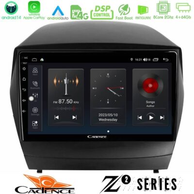 Cadence Z2 Series 8Core Android14 4+64GB Hyundai IX35 Auto A/C Navigation Multimedia Tablet 9" Με Carplay & Android Auto