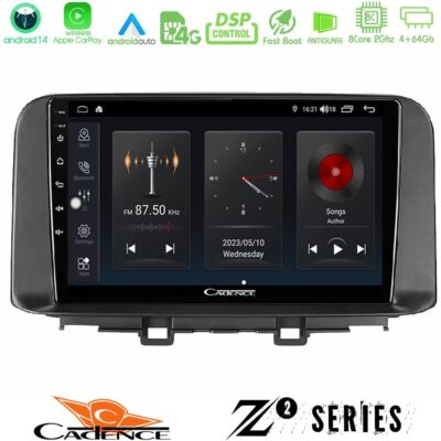 Cadence Z2 Series 8Core Android14 4+64GB Hyundai Kona 2018-2023 Navigation Multimedia Tablet 10" Με Carplay & Android Auto