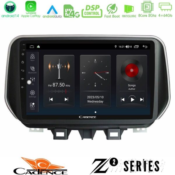 Cadence Z2 Series 8Core Android14 4+64GB Hyundai ix35 Navigation Multimedia Tablet 10" Με Carplay & Android Auto