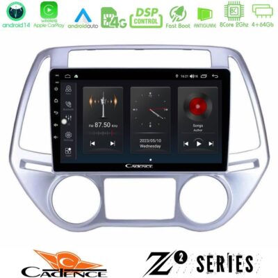 Cadence Z2 Series 8Core Android14 4+64GB Hyundai i20 2012-2014 Navigation Multimedia Tablet 9" Με Carplay & Android Auto