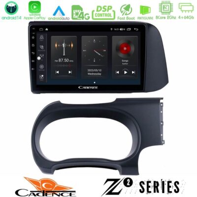 Cadence Z2 Series 8Core Android14 4+64GB Hyundai i10 Navigation Multimedia Tablet 9" Με Carplay & Android Auto
