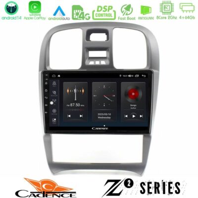 Cadence Z2 Series 8Core Android14 4+64GB Hyundai Sonata 2001-2005 Navigation Multimedia Tablet 9" Με Carplay & Android Auto