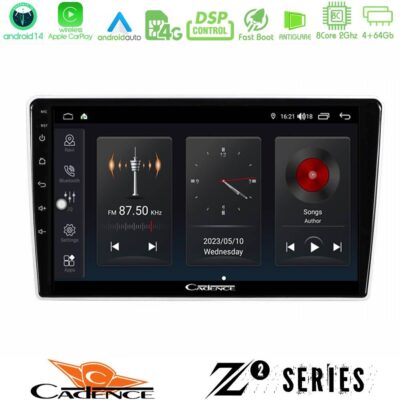Cadence Z2 Series 8Core Android14 4+64GB Kia Sportage 2005-2008 Navigation Multimedia Tablet 9" Με Carplay & Android Auto Με Carplay & Android Auto