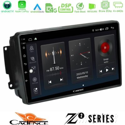 Cadence Z2 Series 8Core Android14 4+64GB Mercedes C/CLK/G Class (W203/W209) Navigation Multimedia Tablet 9" Με Carplay & Android Auto