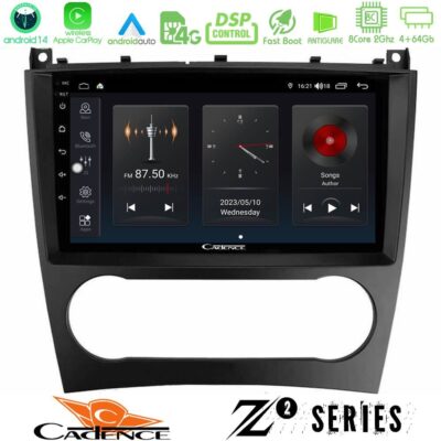 Cadence Z2 Series 8Core Android14 4+64GB Mercedes W203 Facelift Navigation Multimedia Tablet 9" Με Carplay & Android Auto