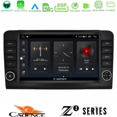 Cadence Z2 Series 8Core Android14 4+64GB Mercedes ML/GL Class W164 2006-2011 Navigation Multimedia Tablet 9" Με Carplay & Android Auto (OEM Look)