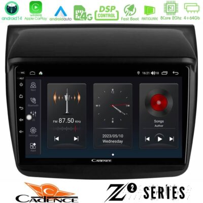 Cadence Z2 Series 8Core Android14 4+64GB Mitsubishi L200 Navigation Multimedia Tablet 9" Με Carplay & Android Auto