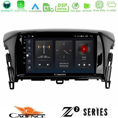 Cadence Z2 Series 8Core Android14 4+64GB Mitsubishi Eclipse Cross Navigation Multimedia Tablet 9" Με Carplay & Android Auto