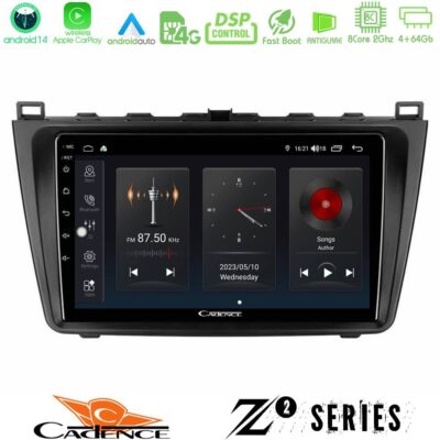 Cadence Z2 Series 8Core Android14 4+64GB Mazda 6 2008-2012 Navigation Multimedia Tablet 9" Με Carplay & Android Auto