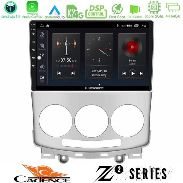 Cadence Z2 Series 8Core Android14 4+64GB Mazda 5 2004-2010 Navigation Multimedia Tablet 9" Με Carplay & Android Auto