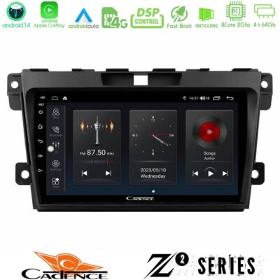 Cadence Z2 Series 8Core Android14 4+64GB Mazda CX-7 2007-2011 Navigation Multimedia Tablet 9" Με Carplay & Android Auto
