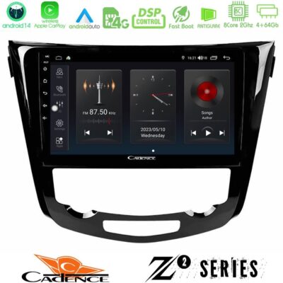 Cadence Z2 Series 8Core Android14 4+64GB Nissan Qashqai J11 (AUTO A/C) Navigation Multimedia Tablet 10" Με Carplay & Android Auto