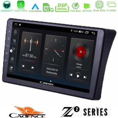 Cadence Z2 Series 8Core Android14 4+64GB Nissan Navara D40 Navigation Multimedia Tablet 9" Με Carplay & Android Auto