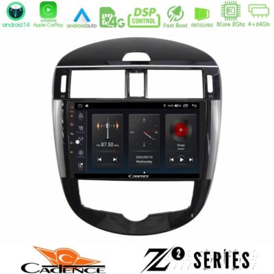 Cadence Z2 Series 8Core Android14 4+64GB Nissan Pulsar 2015-2018 Navigation Multimedia Tablet 9" Με Carplay & Android Auto