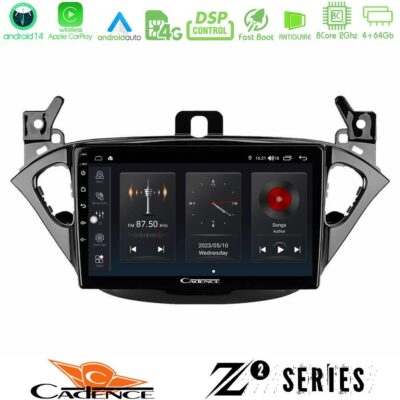 Cadence Z2 Series 8Core Android14 4+64GB Opel Corsa E/Adam Navigation Multimedia Tablet 9" Με Carplay & Android Auto