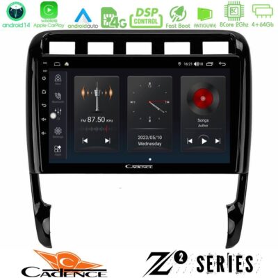 Cadence Z2 Series 8Core Android14 4+64GB Porsche Cayenne 2003-2010 Navigation Multimedia Tablet 9" Με Carplay & Android Auto
