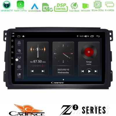 Cadence Z2 Series 8Core Android14 4+64GB Smart 451 Navigation Multimedia Tablet 9" Με Carplay & Android Auto