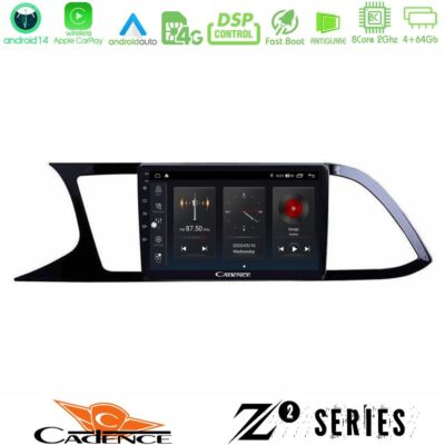 Cadence Z2 Series 8Core Android14 4+64GB Seat Leon 2013 – 2019 Navigation Multimedia Tablet 9" Με Carplay & Android Auto