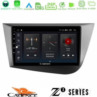 Cadence Z2 Series 8Core Android14 4+64GB Seat Leon Navigation Multimedia Tablet 9" Με Carplay & Android Auto