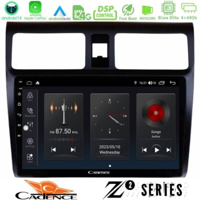 Cadence Z2 Series 8Core Android14 4+64GB Suzuki Swift 2005-2010 Navigation Multimedia Tablet 10" Με Carplay & Android Auto