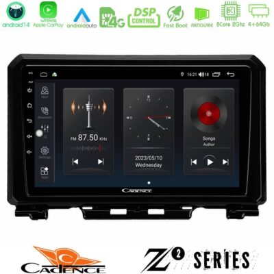 Cadence Z2 Series 8Core Android14 4+64GB Suzuki Jimny 2018-2022 Navigation Multimedia Tablet 9" Με Carplay & Android Auto