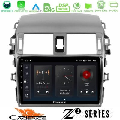 Cadence Z2 Series 8Core Android14 4+64GB Toyota Corolla 2008-2010 Navigation Multimedia Tablet 9" Με Carplay & Android Auto