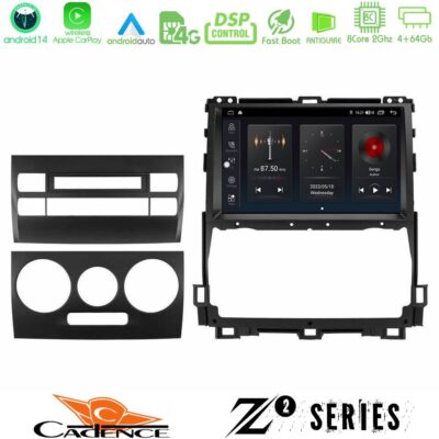 Cadence Z2 Series 8Core Android14 4+64GB Toyota Land Cruiser J120 2002-2009 Navigation Multimedia Tablet 9" Με Carplay & Android Auto