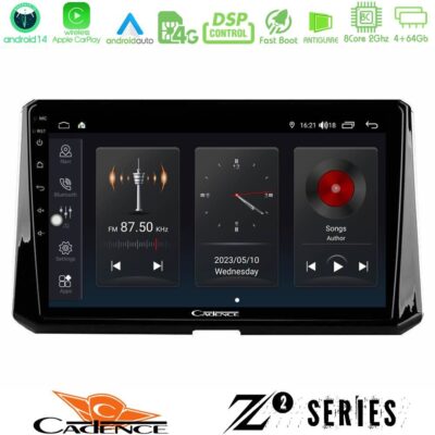 Cadence Z2 Series 8Core Android14 4+64GB Toyota Corolla 2019-2022 Navigation Multimedia Tablet 9" Με Carplay & Android Auto